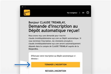 dépôt automatique interac desjardins|Interac e.